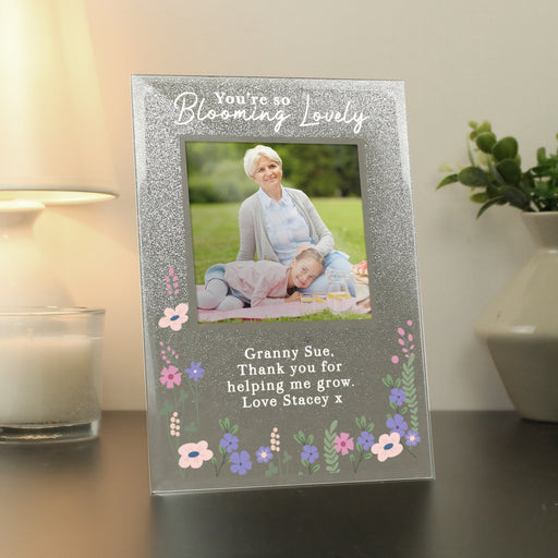 Personalised Blooming Lovely Glitter Photo Frame - 6x4