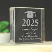 Personalised Graduation Crystal Glass Gift Plaque