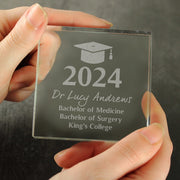 Personalised Graduation Crystal Glass Gift Plaque