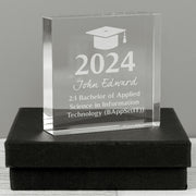 Personalised Graduation Crystal Glass Gift Plaque