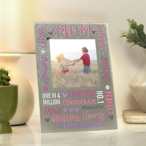 Personalised Mum Glitter Photo Frame