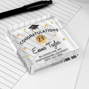 Personalised Congratulations Graduation Crystal Glass Gift Plaque