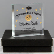 Personalised Congratulations Graduation Crystal Glass Gift Plaque