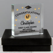 Personalised Congratulations Graduation Crystal Glass Gift Plaque