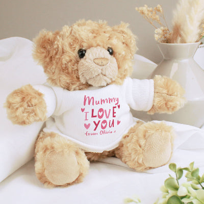 Personalised Mum or Mummy I Love You Teddy Bear Gift