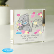 Personalised Me to You Lovely Mum Crystal Glass Gift Plaque