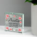 Personalised Auntie Crystal Glass Gift Plaque - Floral