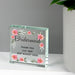 Personalised Bridesmaid Crystal Glass Gift Plaque - Floral