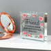 Personalised Friend Crystal Glass Gift Plaque - Floral