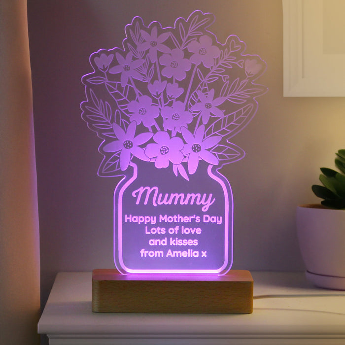 Personalised Mother’s Day Flower Vase LED Light