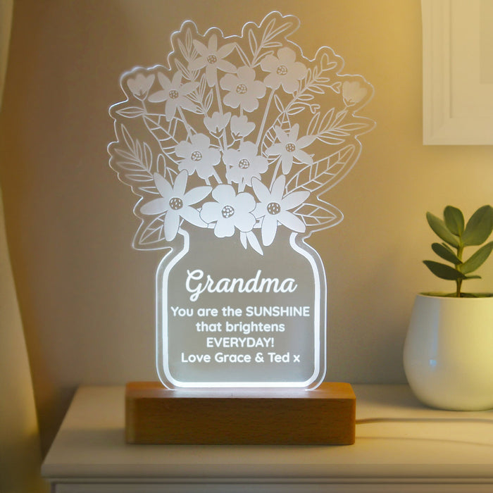 Personalised Mother’s Day Flower Vase LED Light