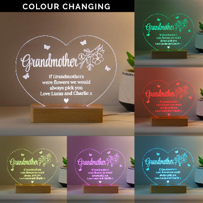 Personalised Floral Heart Mother’s Day LED Light Gift