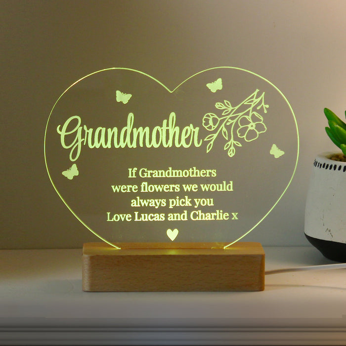 Personalised Floral Heart Mother’s Day LED Light