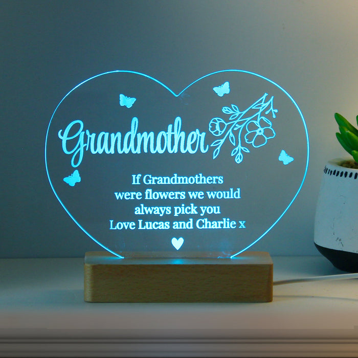 Personalised Floral Heart Mother’s Day LED Light