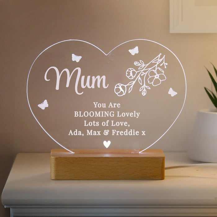Personalised Floral Heart Mother’s Day LED Light