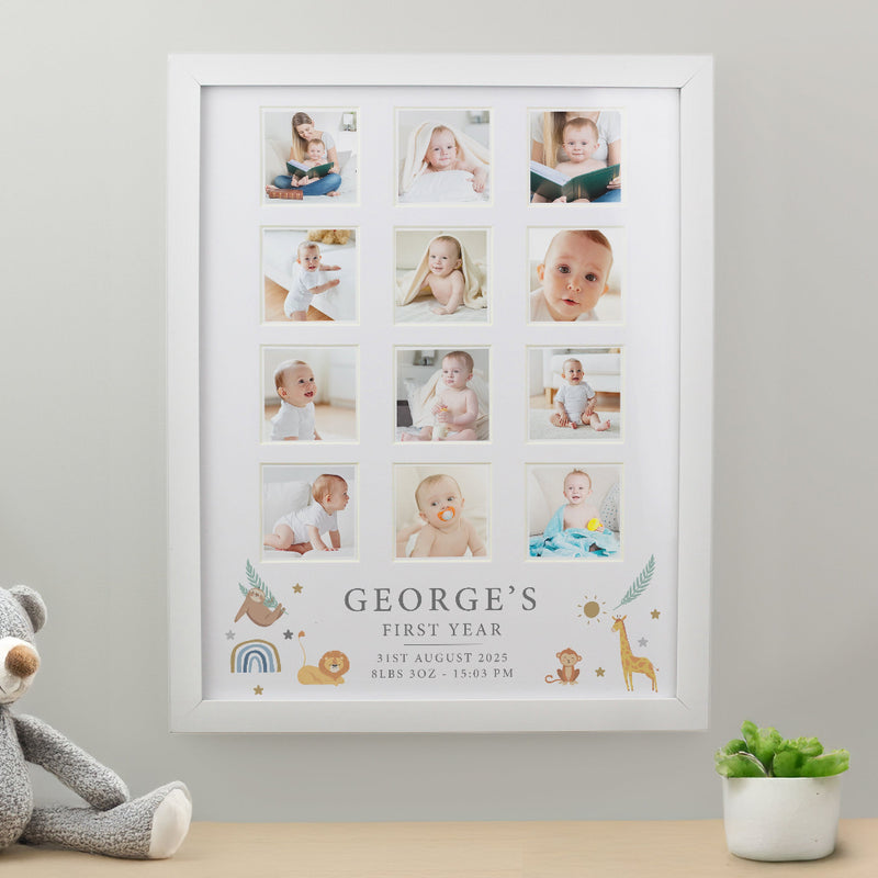 My First Year Personalised Animal Photo Frame