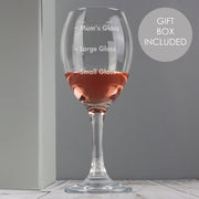 Engraved Measures Wine Glass