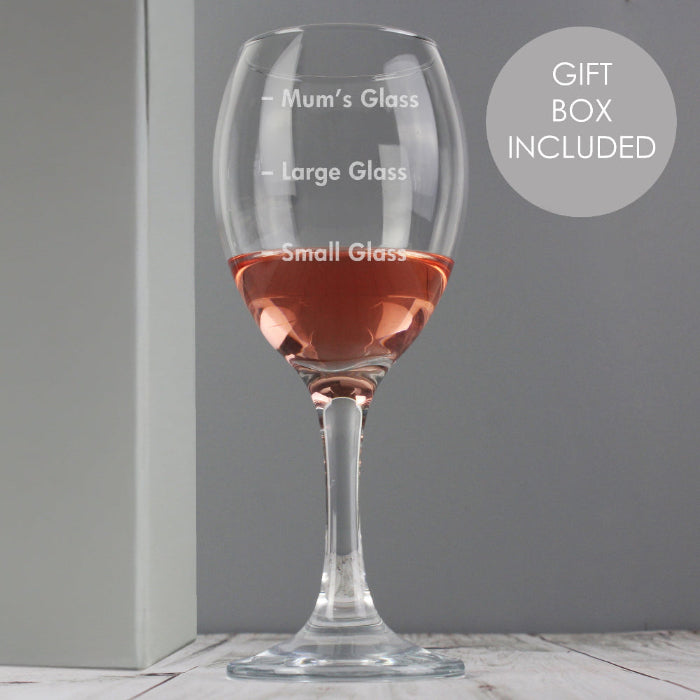 Engraved Measures Wine Glass