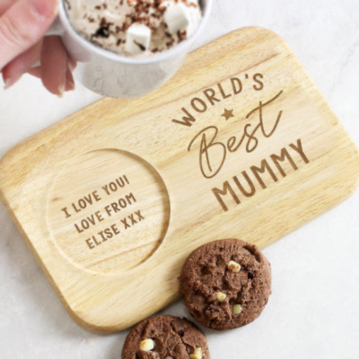 World's Best Mum or Mummy Tea & Biscuit Board