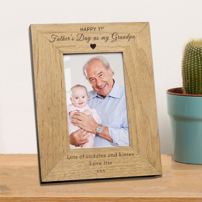 Personalised Happy 1st Fathers Day as my Grandad Photo Frame