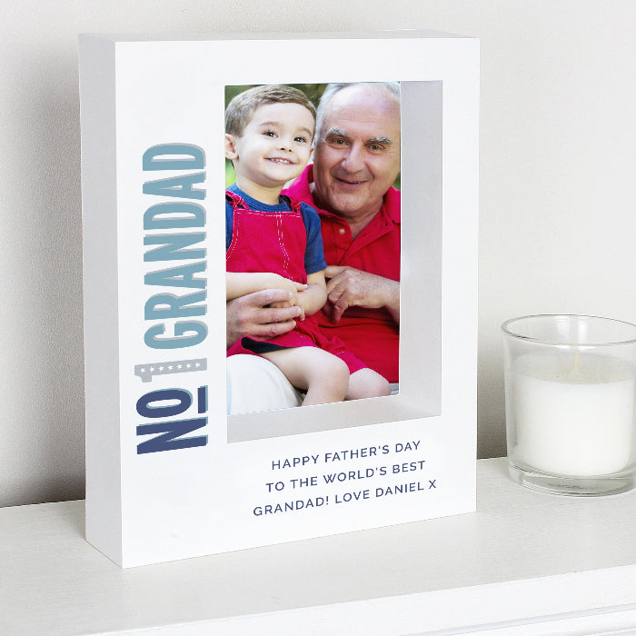 Personalised No.1 Grandad Box Photo Frame 5x7