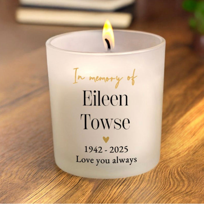 Personalised Memorial Frosted Candle