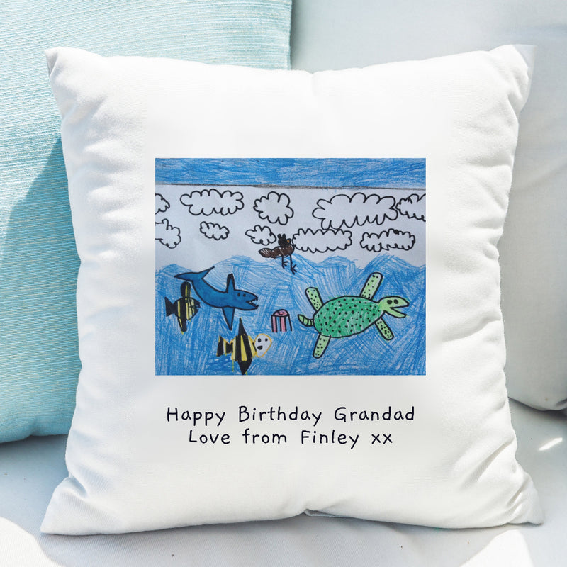 Personalised Children’s Drawing Artwork Photo Upload Cushion