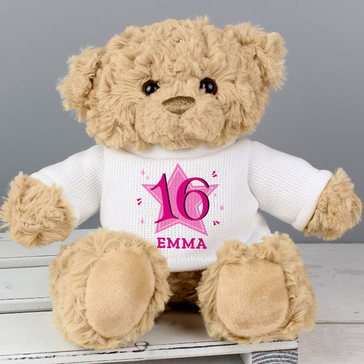 Personalised 16th Birthday Teddy Bear - Pink