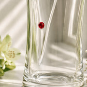 Engraved Large Hand Cut Ruby Diamante Heart Vase