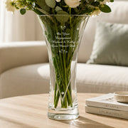 Engraved Diamante Crystal Vase - Little Hearts - Wedding Anniversary Gift
