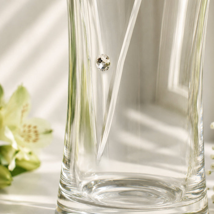 Engraved Diamante Crystal Vase - Little Hearts - Wedding Anniversary Gift