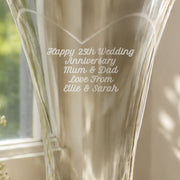 Engraved Diamante Crystal Heart Vase
