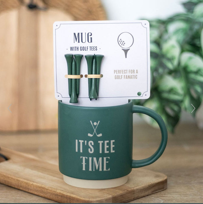 It's Tee Time Golf Mug with Golf Tees