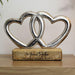 Personalised 30th Anniversary Double Heart Wooden Ornament Gift
