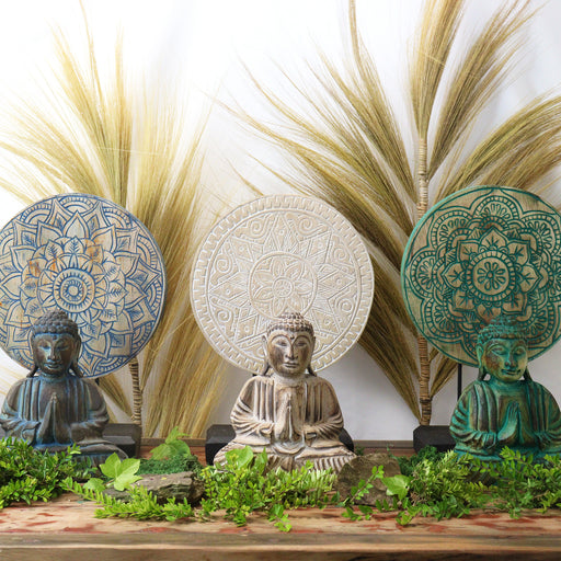 Buddha Feng Shui Set - Flower Mandala - Blue