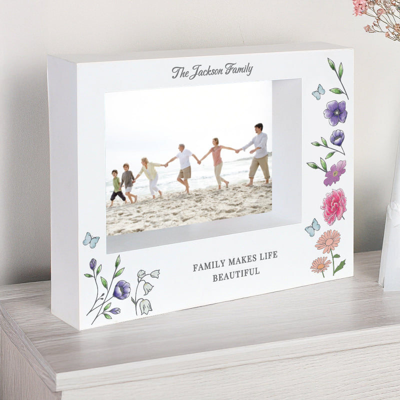 Personalised Wild Flowers Design Box Photo Frame