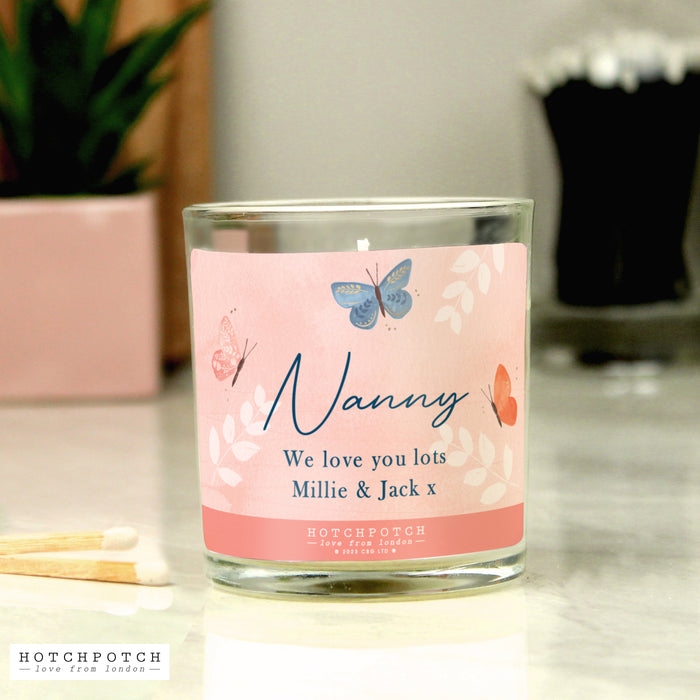 Personalised Butterfly Scented Candle Jar