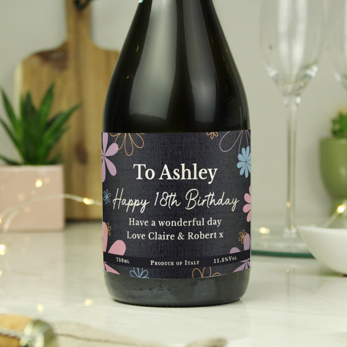 Personalised Daisy Prosecco Bottle