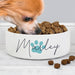 Personalised Blue Paw Print Name Medium Dog Bowl - 15cm