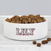 Personalised Pink Spots Name Medium Dog Bowl - 15cm