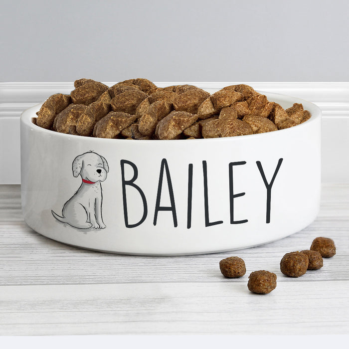 Personalised Scribble Dog Medium Dog Bowl - 15cm