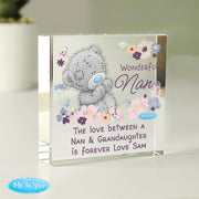 Personalised Me to You Wonderful Nan Glass Block Gift