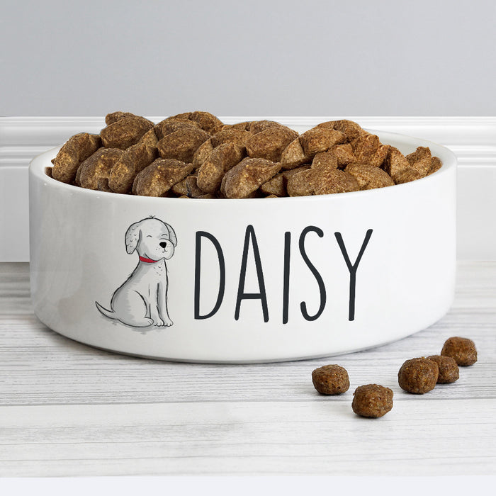 Personalised Scribble Dog Medium Dog Bowl - 15cm