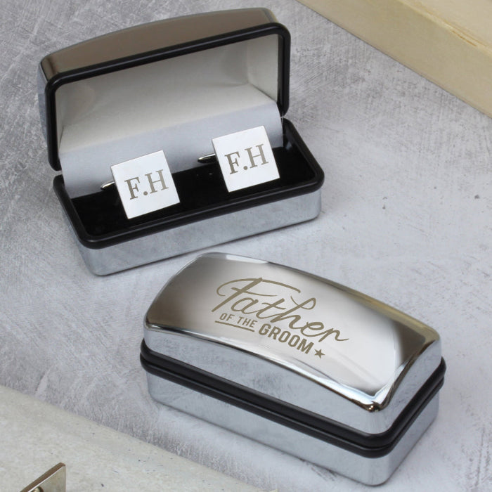 Engraved Father of the Groom Wedding Cufflinks & Box Gift Set