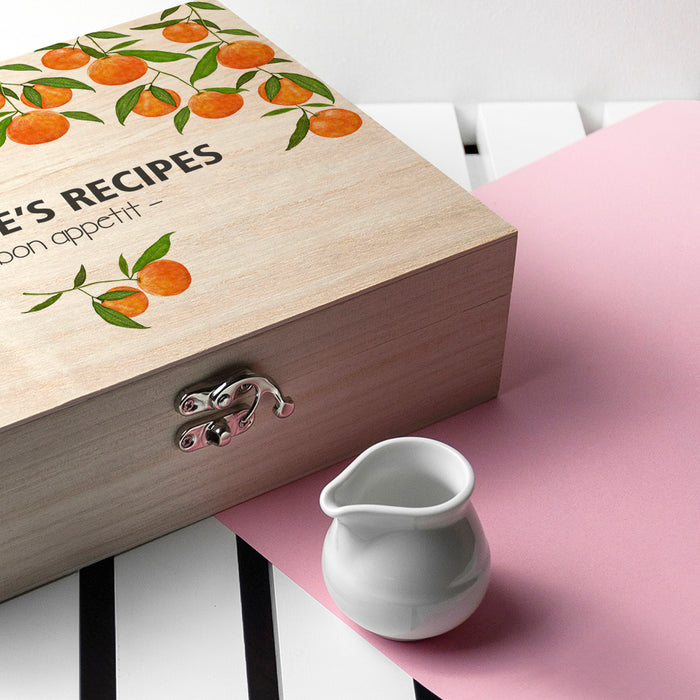 Personalised Wooden Recipe Box - Oranges