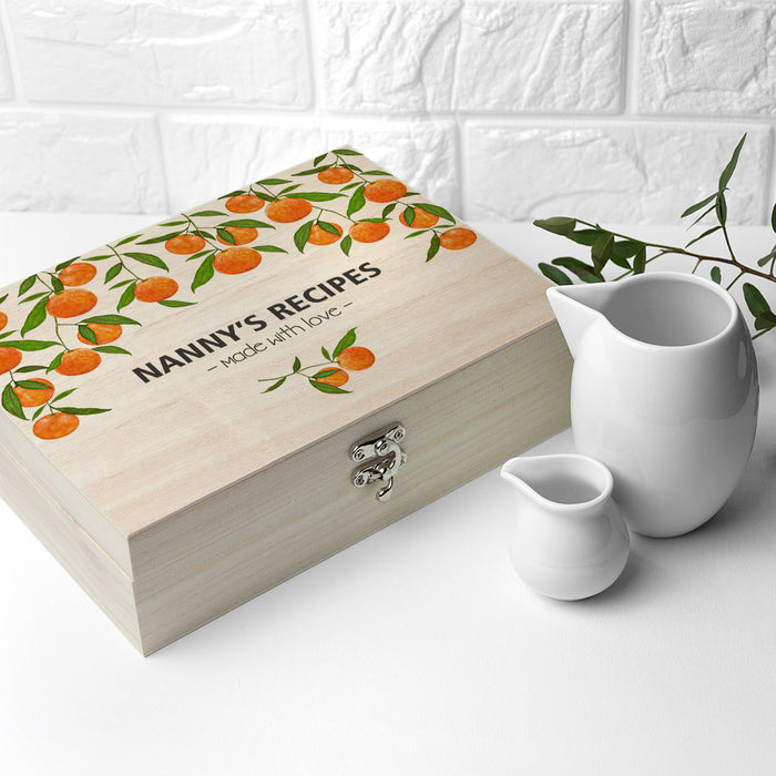 Personalised Wooden Recipe Box - Oranges