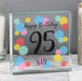 Personalised 95th Birthday Confetti Crystal Glass Block