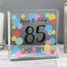 Personalised 85th Birthday Confetti Crystal Glass Block