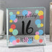 Personalised 16th Birthday Confetti Crystal Glass Block