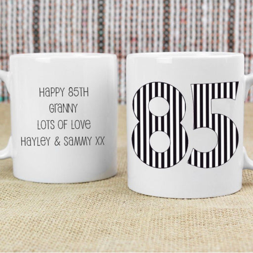 Personalised 85th Birthday Mug - Monotone